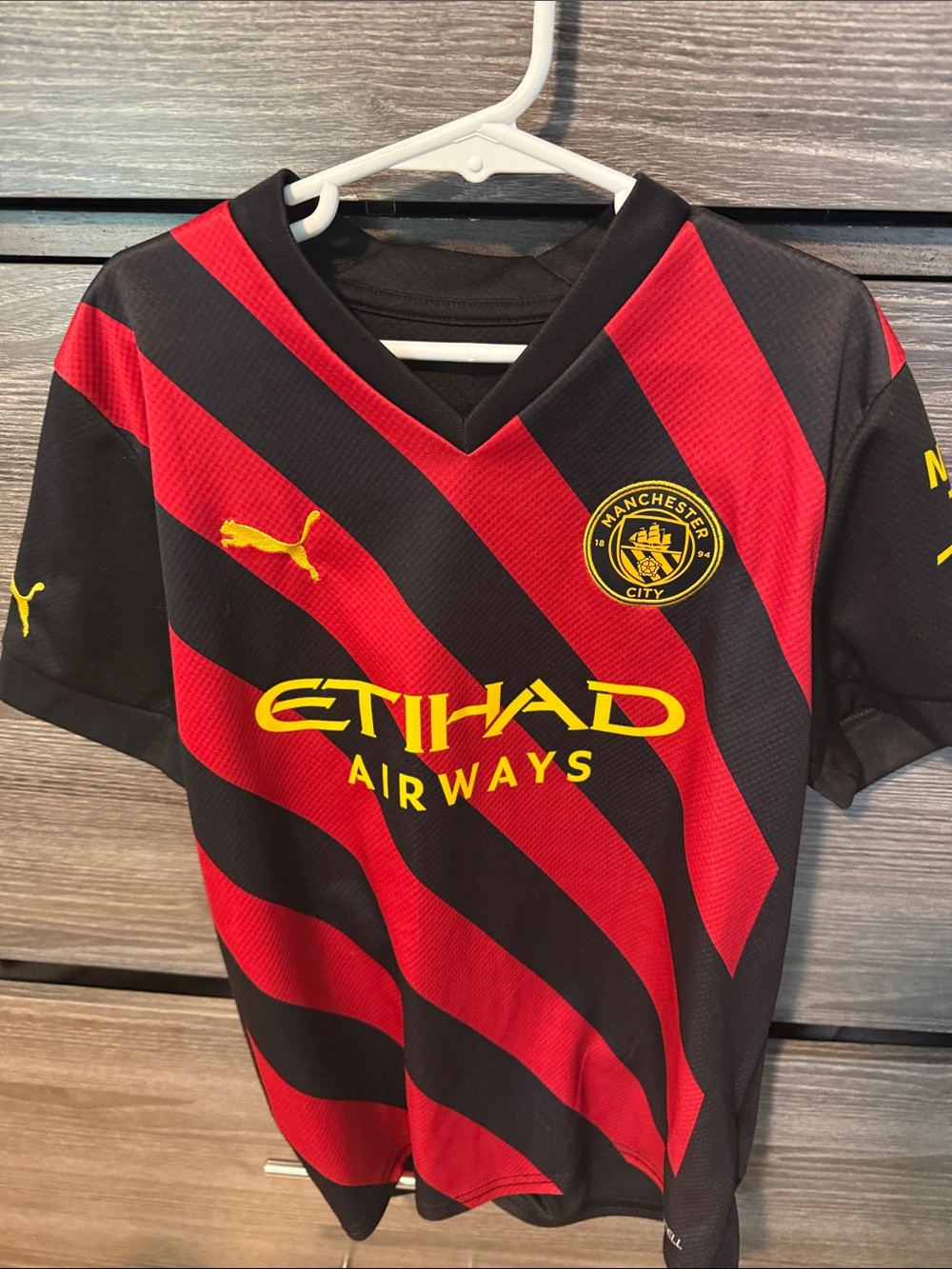 Puma Kids Manchester City Red & Black Soccer Jersey